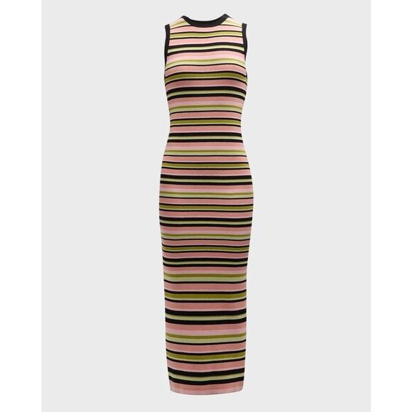 ATM Anthony Thomas Melillo Striped Rib Knit Tank Midi Dress – Size Large - Picture 1 of 8